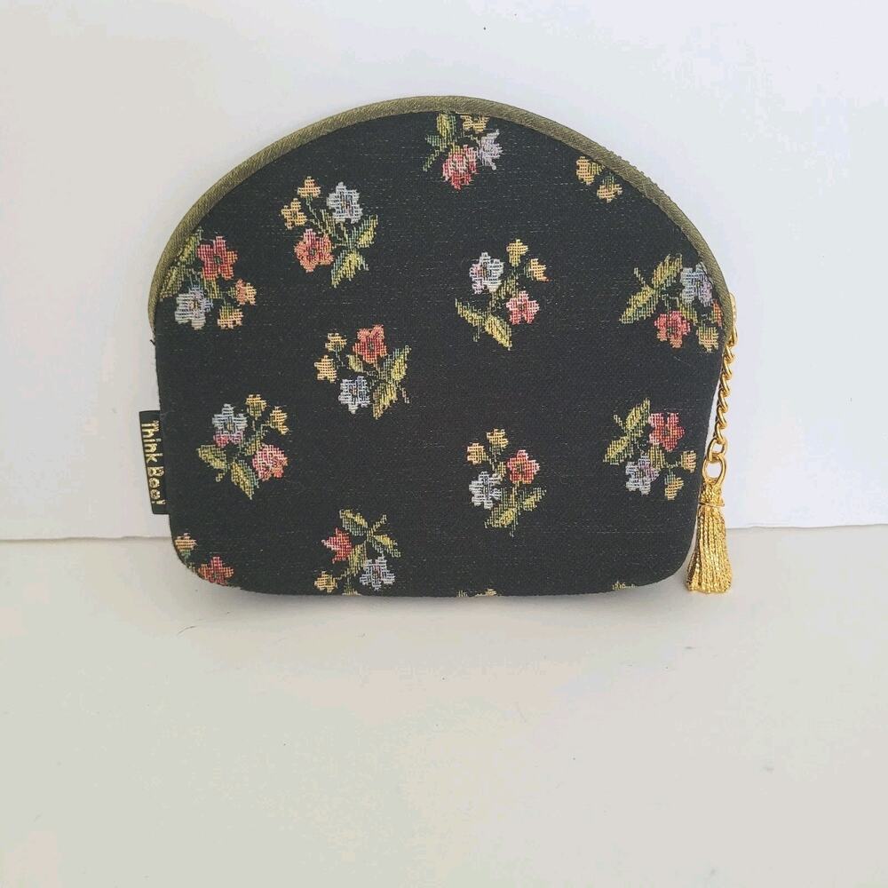 Think‎ Bee! Coin Card Wallet Zip Pouch Tapestry Floral Boho Cute Small Quality